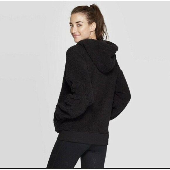 Champion NEW Black Brushed-Back Fleece Full-Zip Hoodie Medium - Picture 4 of 5